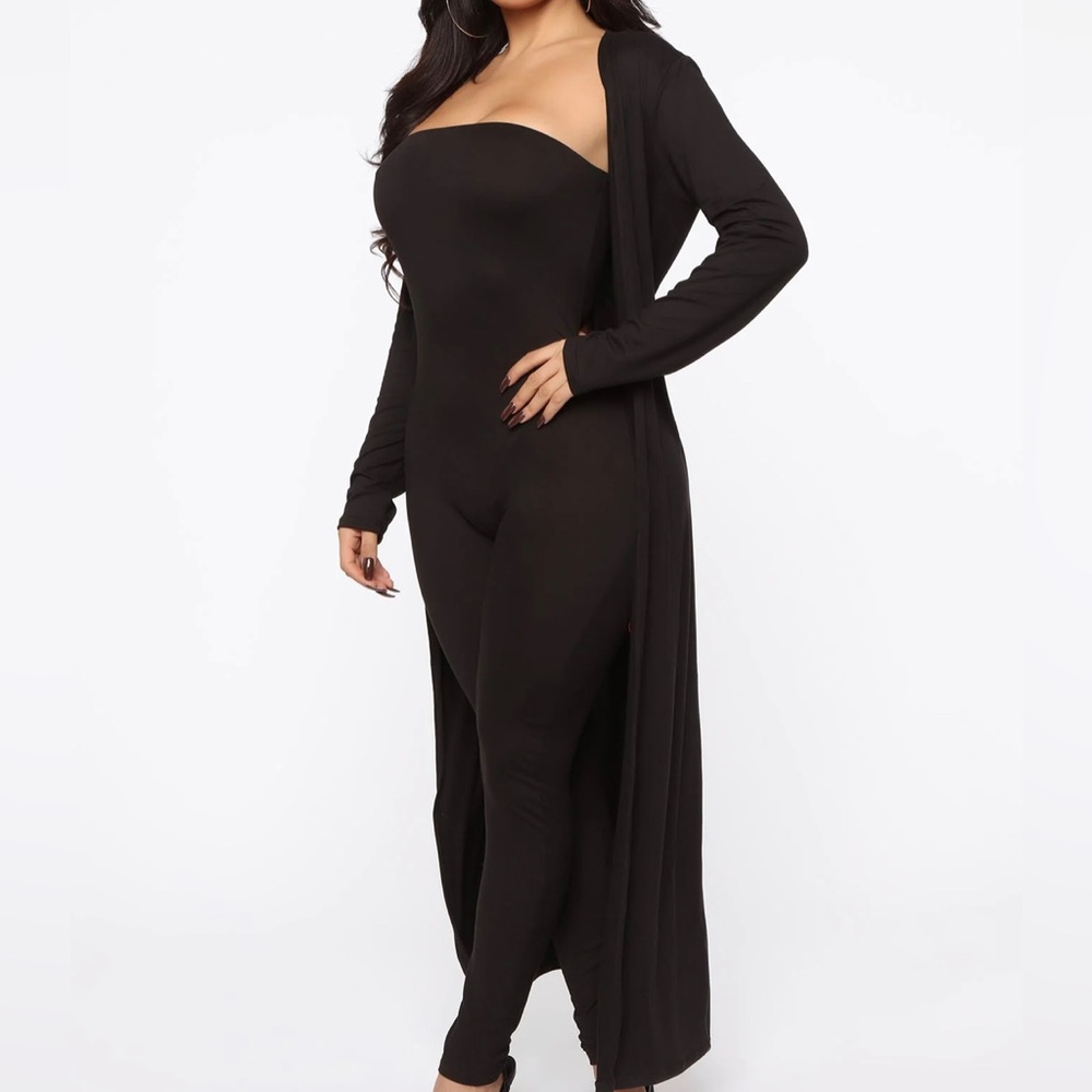 Jumpsuit Cardigan Set